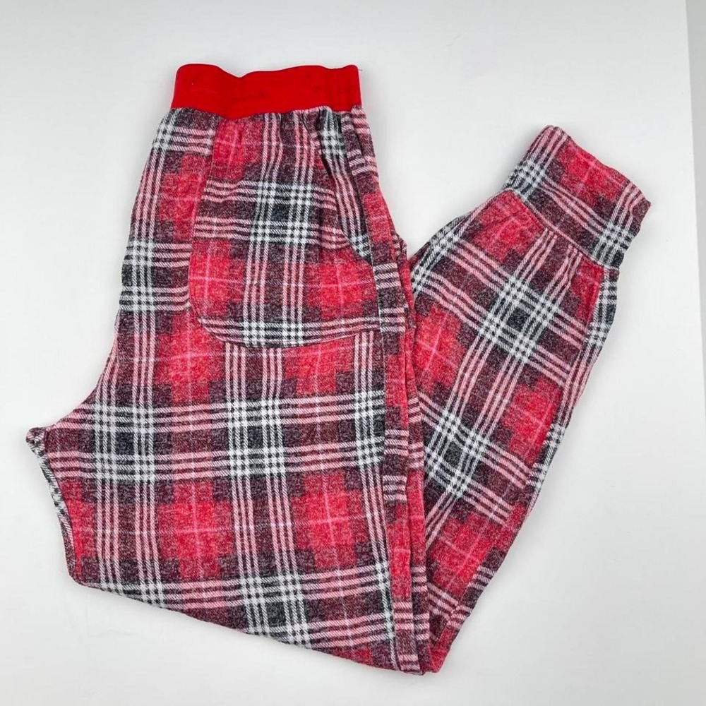 Victoria's Secret PINK Plaid‎ Pajama Pants Holiday Red Women's Size Medium
